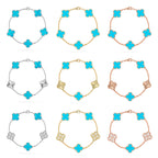 [MIRA]New  CLOVER 5 MOTIF TURQUOISE BRACELET COLLECTION