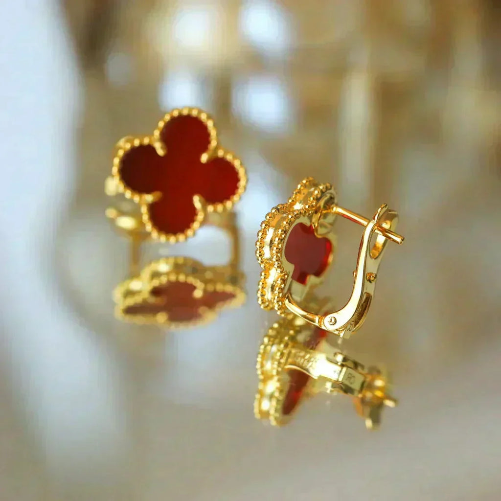??MIRA?¡¥CLOVER MEDIUM 1 MOTIFS CARNELIAN  EARRINGS