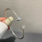 [MIRA] JONC FLEX MY TWIN TOI & MOI SILVER DIAMOND BRACELET