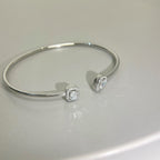 [MIRA] JONC FLEX MY TWIN TOI & MOI SILVER DIAMOND BRACELET