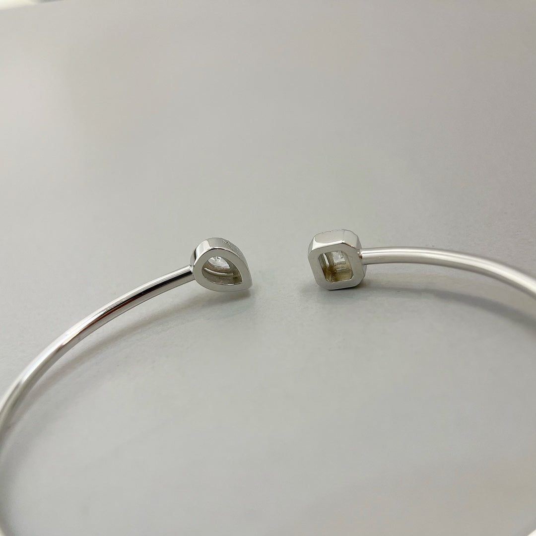 [MIRA] JONC FLEX MY TWIN TOI & MOI SILVER DIAMOND BRACELET