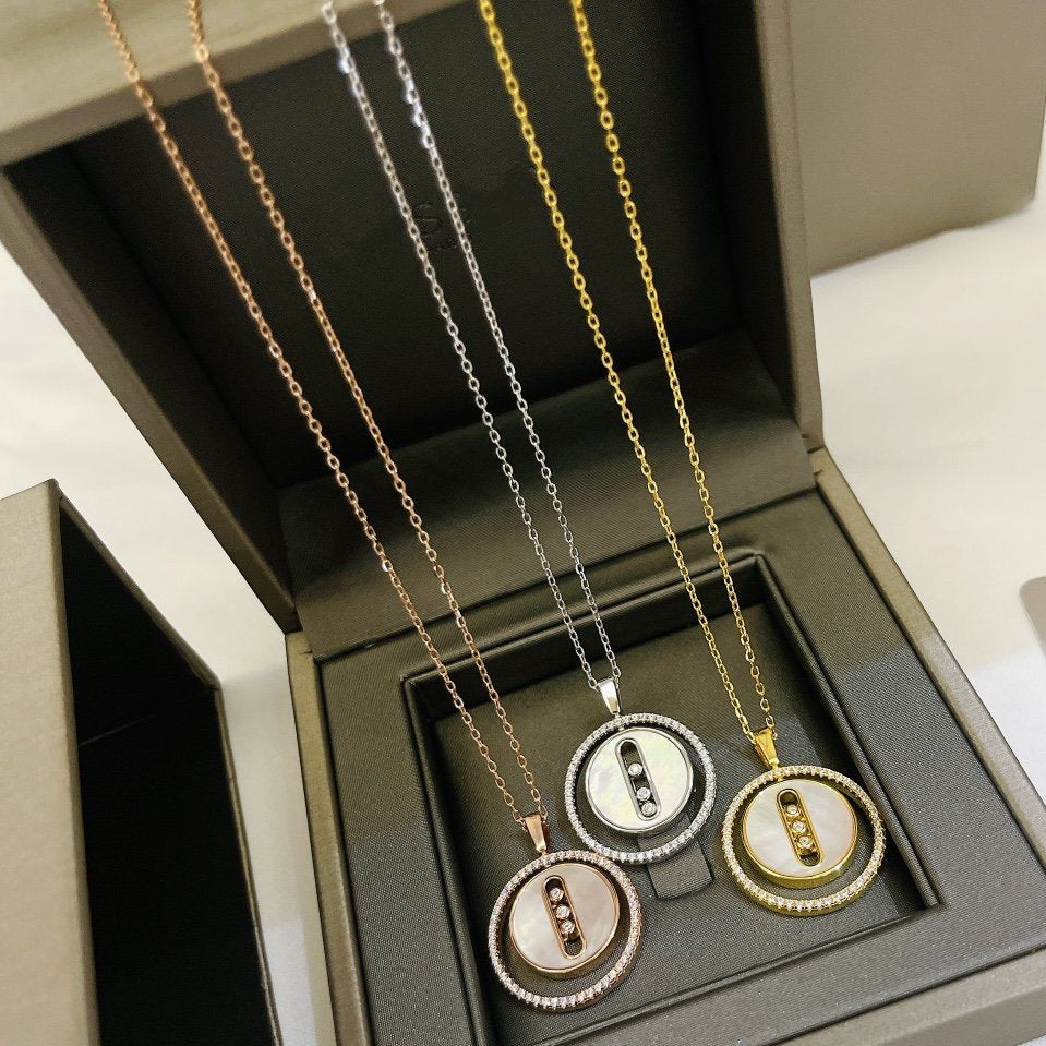 [MIRA]LUCKY MOVE MM NACRE BLANCHE DIAMOND NECKLACE