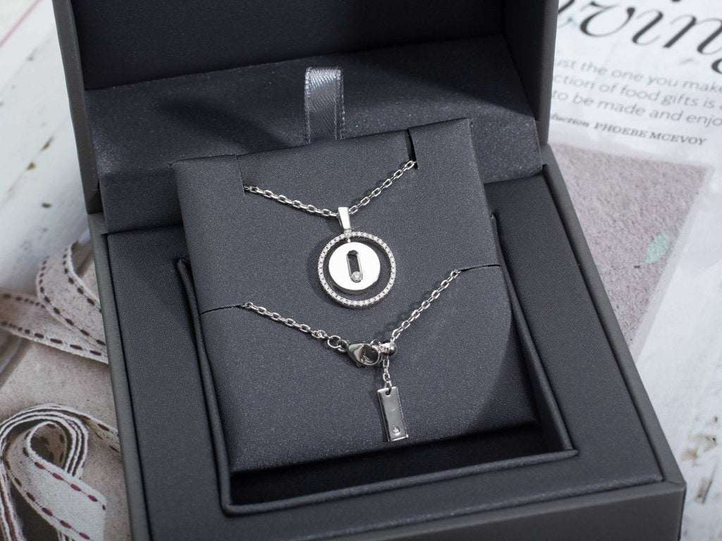 [MIRA]  MOVE PM NECKLACE SILVER DIAMOND