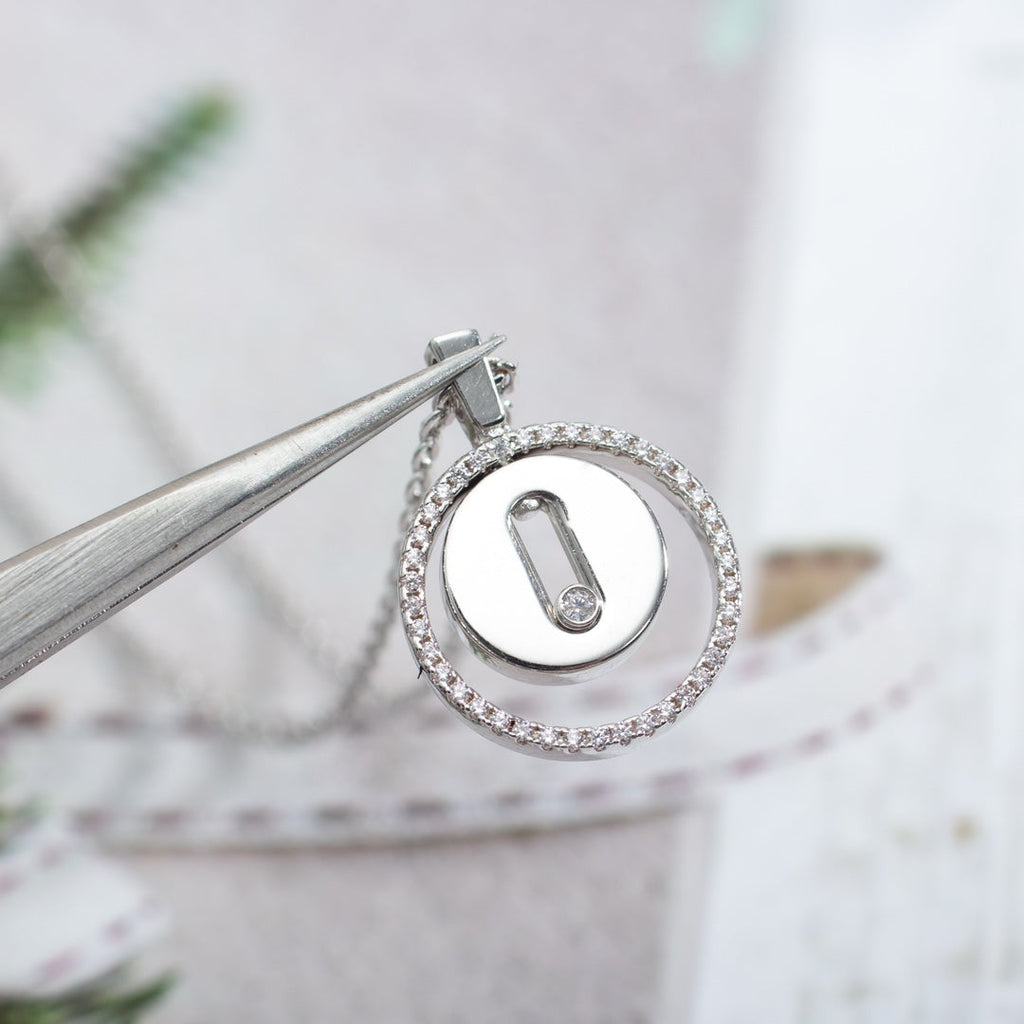 [MIRA]  MOVE PM NECKLACE SILVER DIAMOND