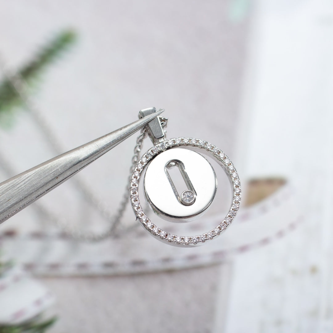 [MIRA]  MOVE PM NECKLACE SILVER DIAMOND