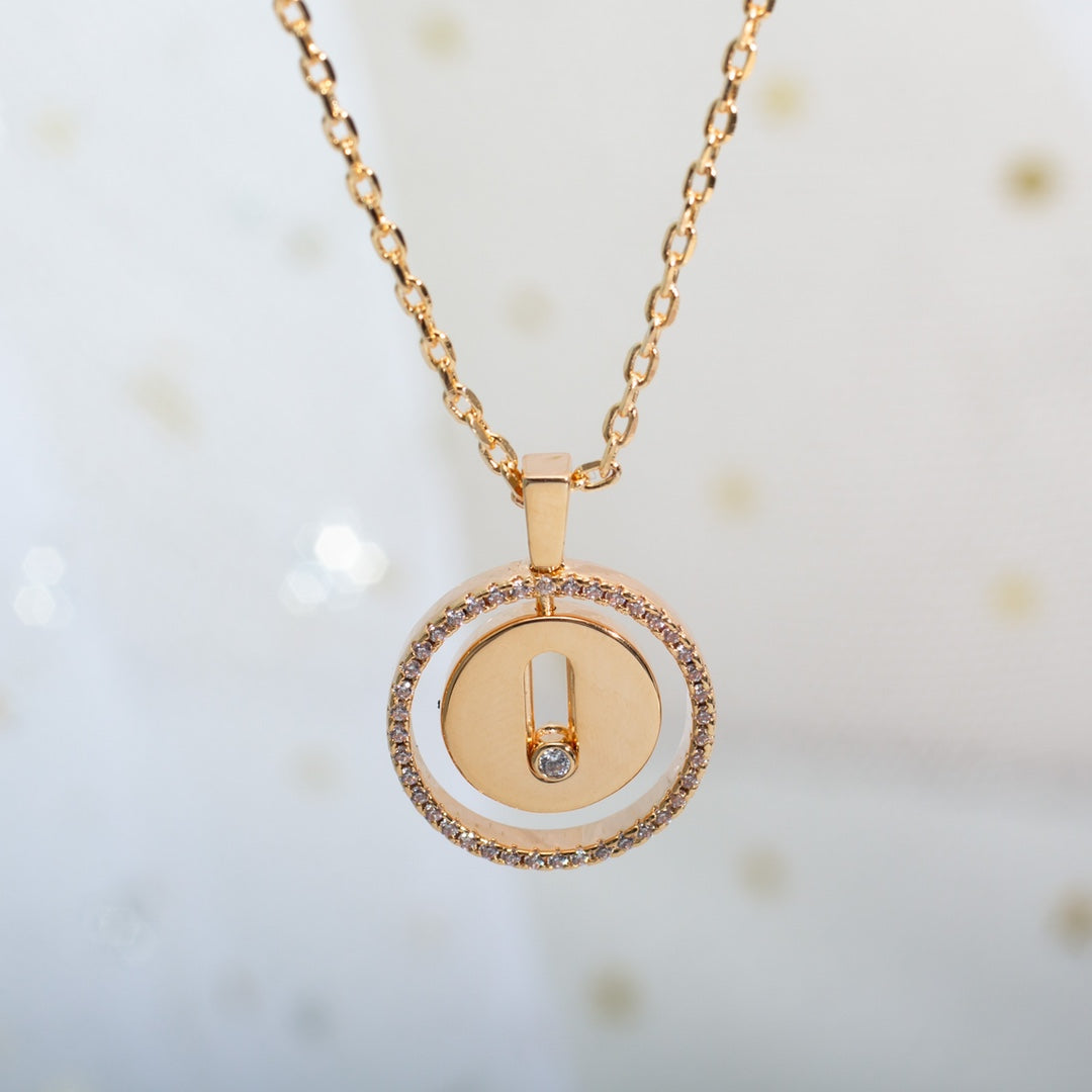 [MIRA]  MOVE PM NECKLACE PINK GOLD DIAMOND