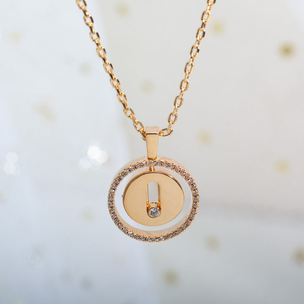[MIRA]LUCKY MOVE PM NECKLACE PINK GOLD DIAMOND