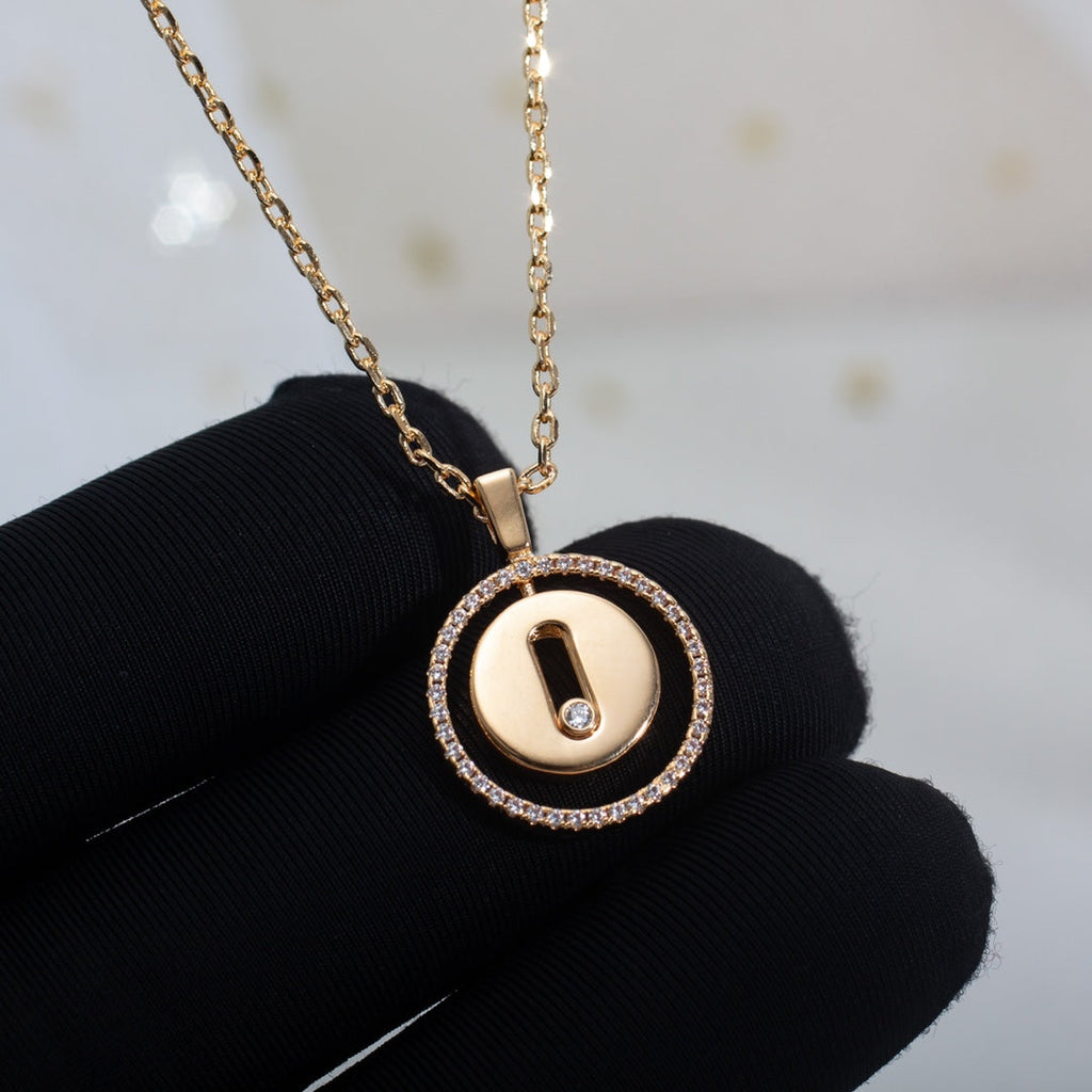 [MIRA]LUCKY MOVE PM NECKLACE PINK GOLD DIAMOND