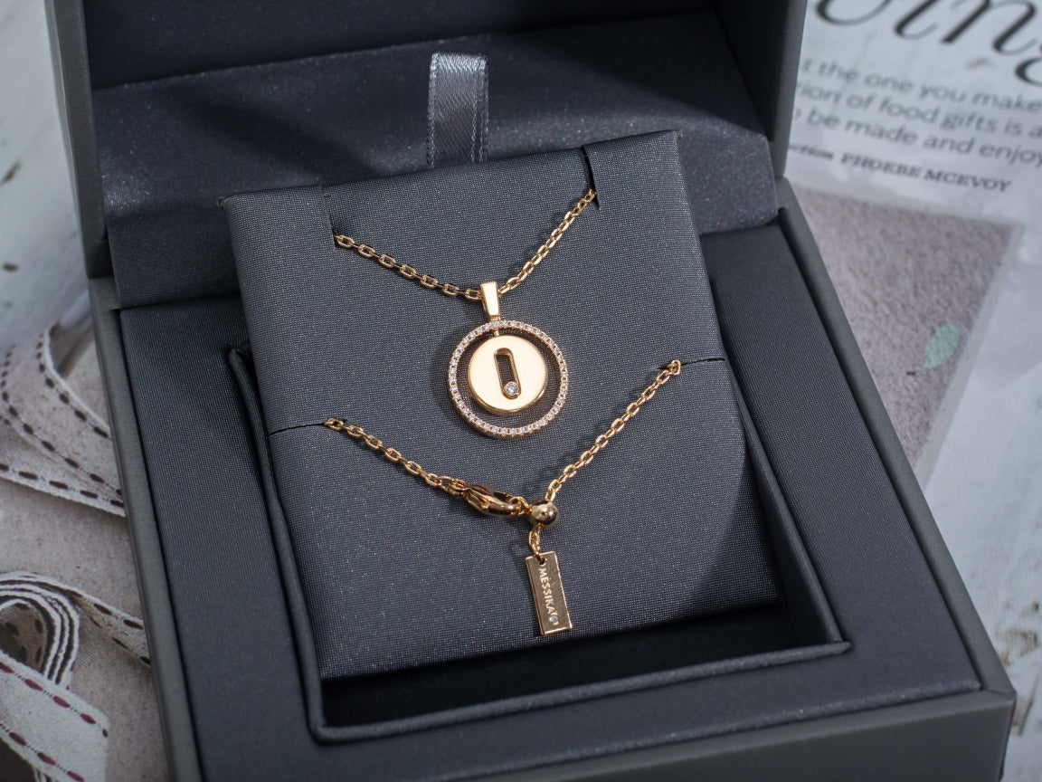 [MIRA]  MOVE PM NECKLACE PINK GOLD DIAMOND