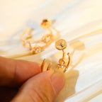 [MIRA] CREOLES MY TWIN 2 RANGS SILVER DIAMOND EARRINGS