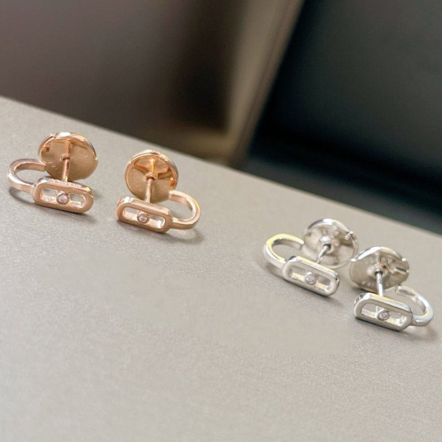 [MIRA] CREOLES MOVE UNO MINI 1 DIAMOND EARRINGS