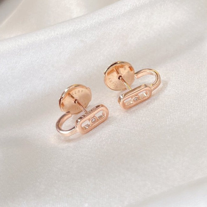[MIRA] CREOLES MOVE UNO MINI 1 DIAMOND EARRINGS