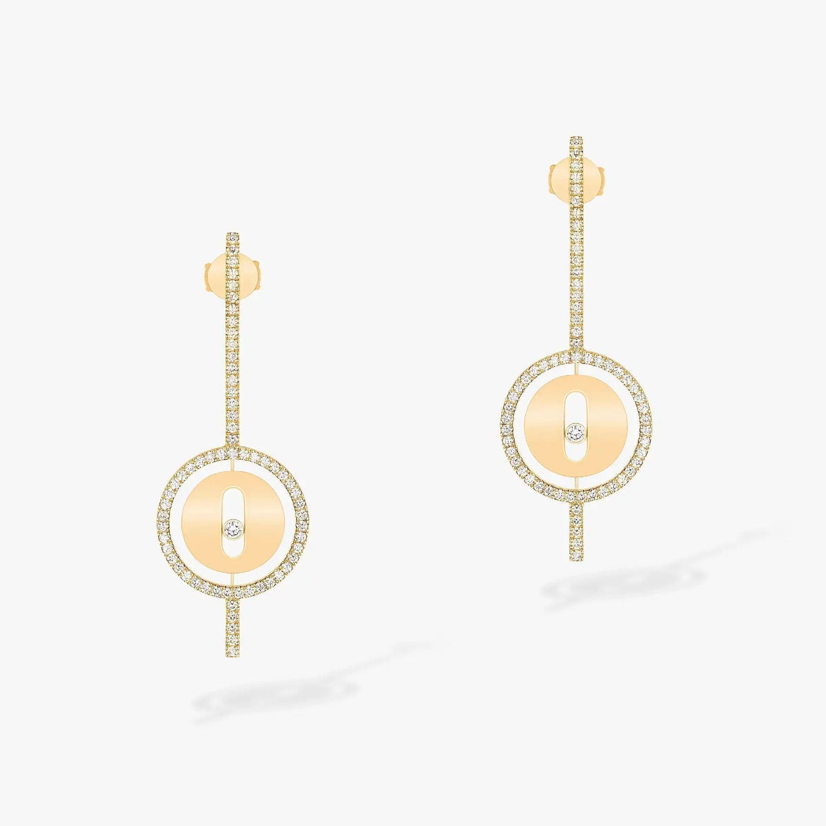 [MIRA]LUCKY MOVE ARROW PINK GOLD DIAMOND EARRINGS