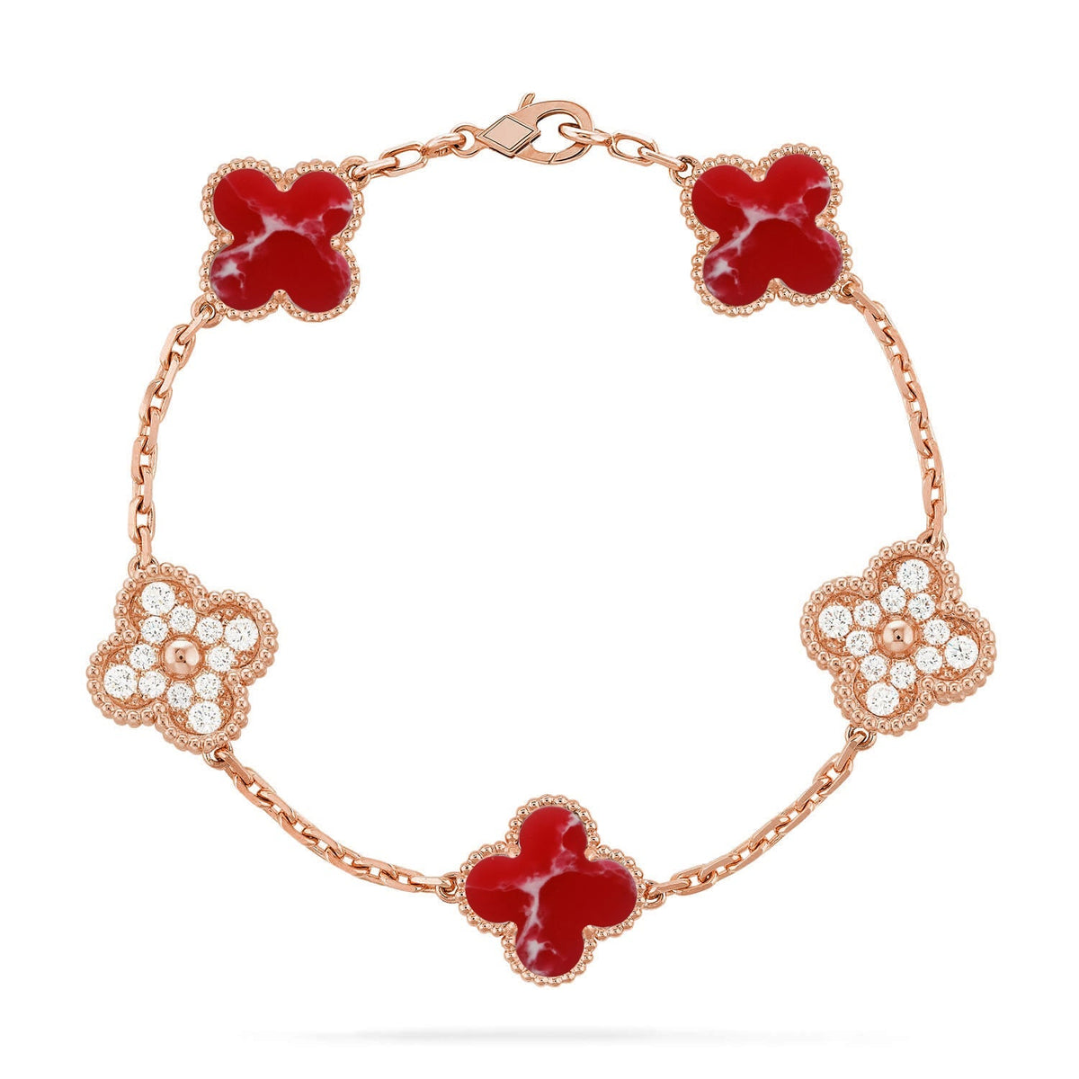 [MIRA]New CLOVER 5 MOTIF RED PATTERN BRACELET COLLECTION