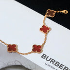 [MIRA]New  CLOVER 5 MOTIF RED CORNELIAN BRACELET COLLECTION
