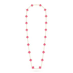 [MIRA] NEW CLOVER 20 MOTIFS PINK ENAMEL NECKLACE