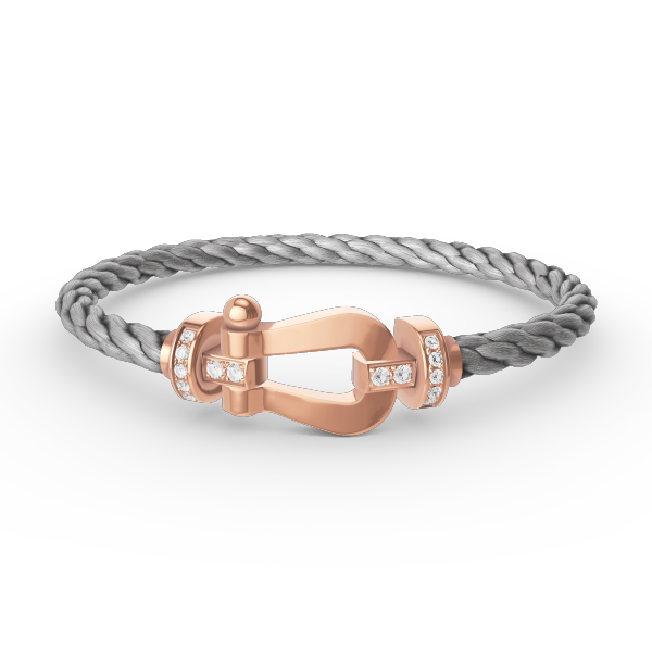 ??MIRA?¡¥FORCE LARGE HORSESHOE HALF DIAMOND BRACELET ROSE GOLD