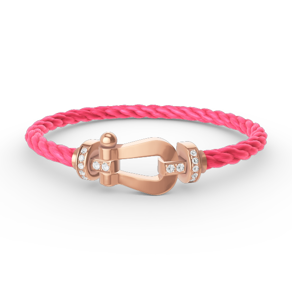 ??MIRA?¡¥FORCE LARGE HORSESHOE HALF DIAMOND BRACELET ROSE GOLD