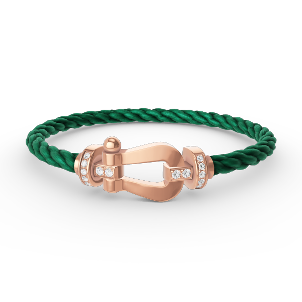 ??MIRA?¡¥FORCE LARGE HORSESHOE HALF DIAMOND BRACELET ROSE GOLD