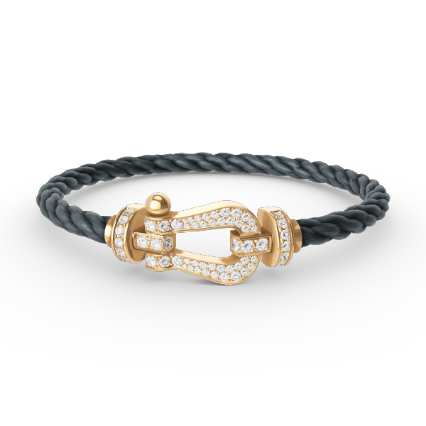 ??MIRA?¡¥FORCE LARGE HORSESHOE FULL DIAMOND BRACELET GOLD