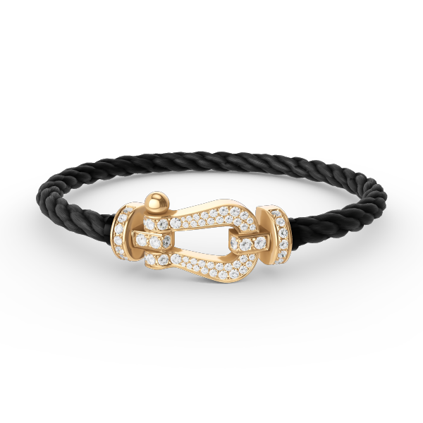 ??MIRA?¡¥FORCE LARGE HORSESHOE FULL DIAMOND BRACELET GOLD