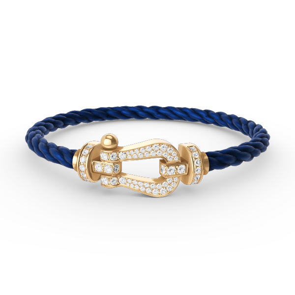 ??MIRA?¡¥FORCE LARGE HORSESHOE FULL DIAMOND BRACELET GOLD