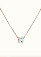 ??MIRA?¡¥POP H LIGHT BLUE NECKLACE