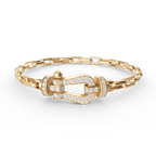 ??MIRA?¡¥FORCE LARGE HORSESHOE CLASP  METAL BRACELET
