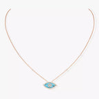 [MIRA]Lucky Eye Diamond Necklace in Rose Gold and Turquoise
