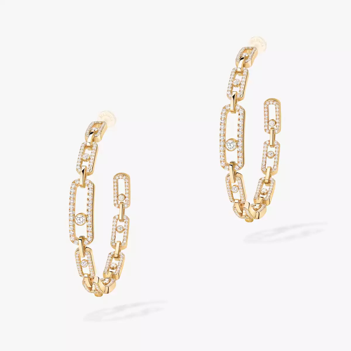 [[MIRA]Move Link Diamond Hoop Earrings