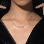 [MIRA]  Move Pave_ Rose Gold Diamond Necklace