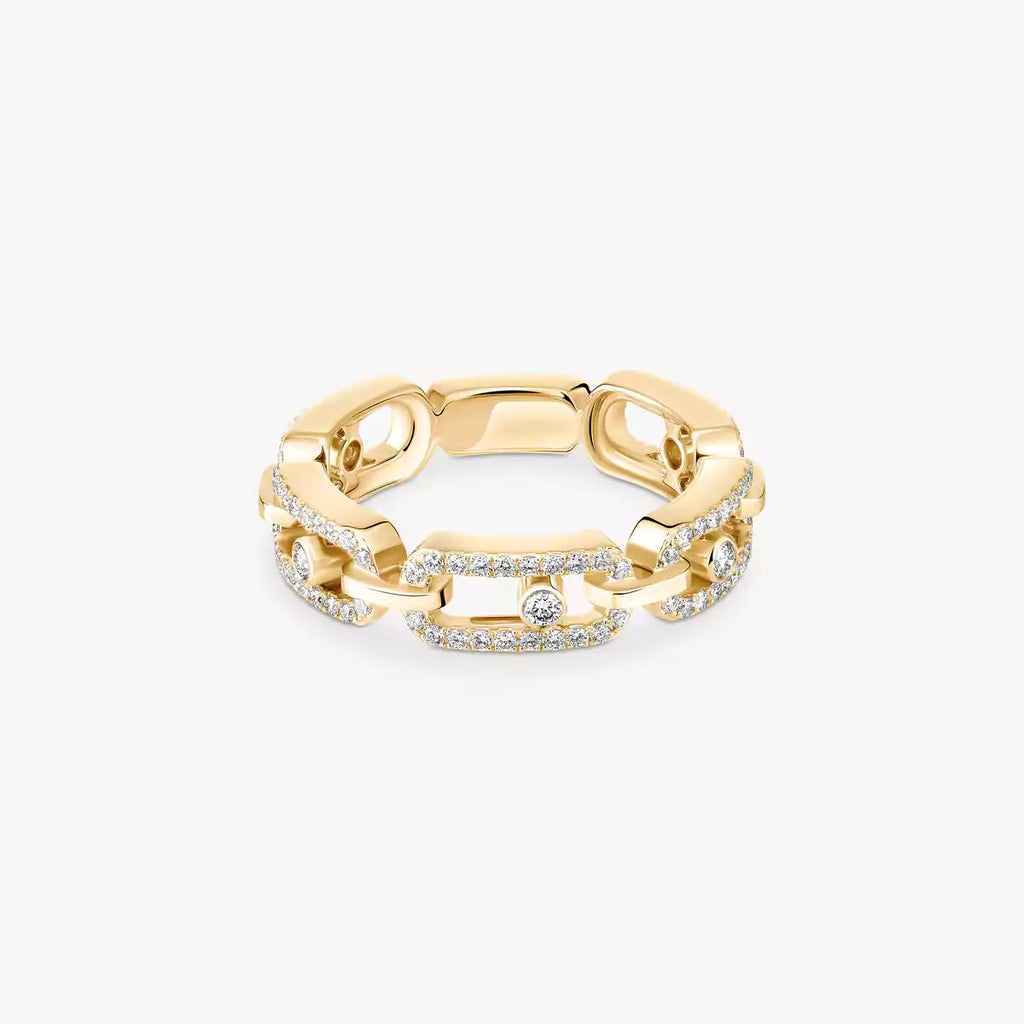 [MIRA] Move Link Pave_-Set Diamond Ring in Gold