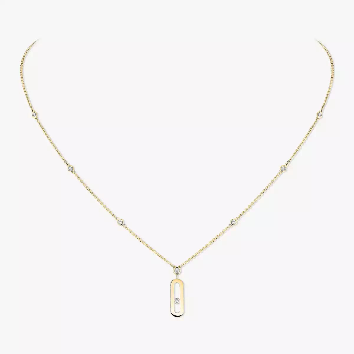 [MIRA]  Move Uno Gold Diamond Long Necklace