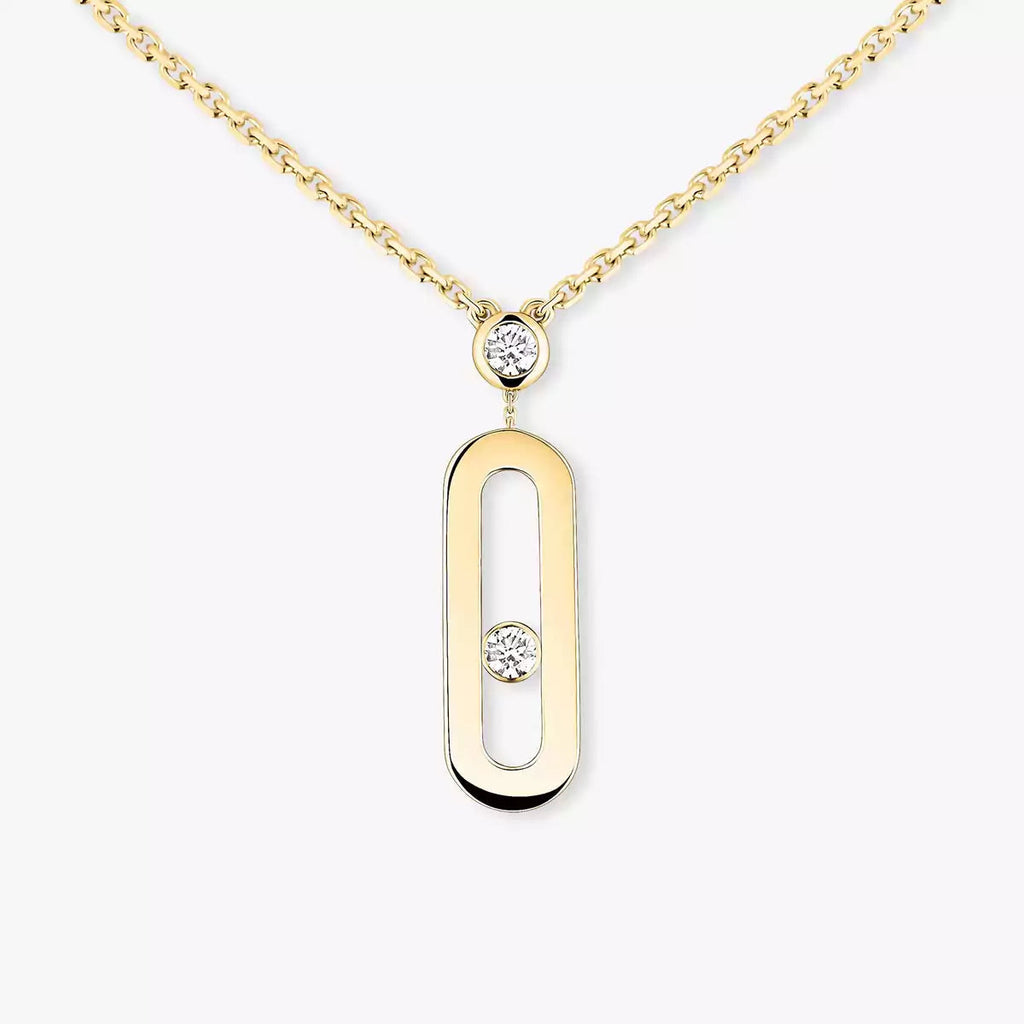 [MIRA]  Move Uno Gold Diamond Long Necklace