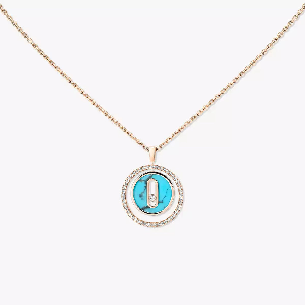 [MIRA]Lucky Move Diamond Necklace in Rose Gold and White Mother-of-Pearl