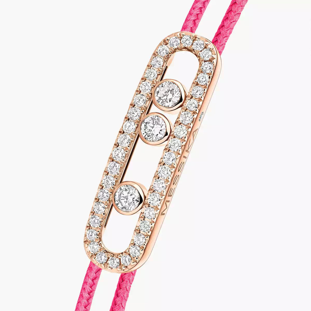 [MIRA]Messika Care(s) pink cord pavé bracelet