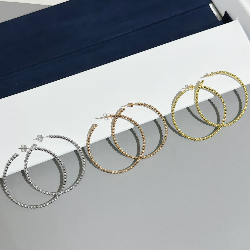 [MIRA]  SMOOTH BEAD STUD EARRINGS