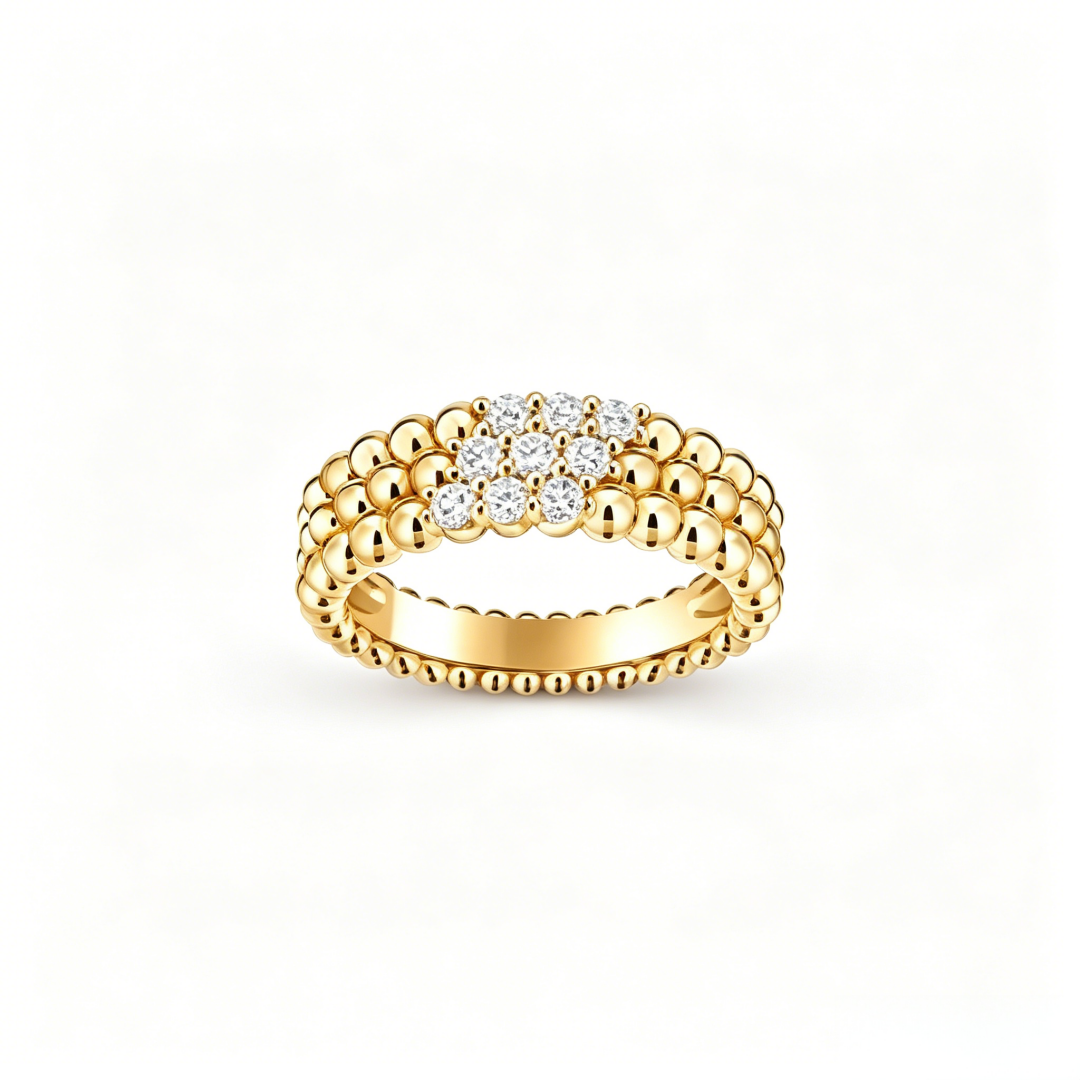 [MIRA]  THREE-ROW DIAMOND RING