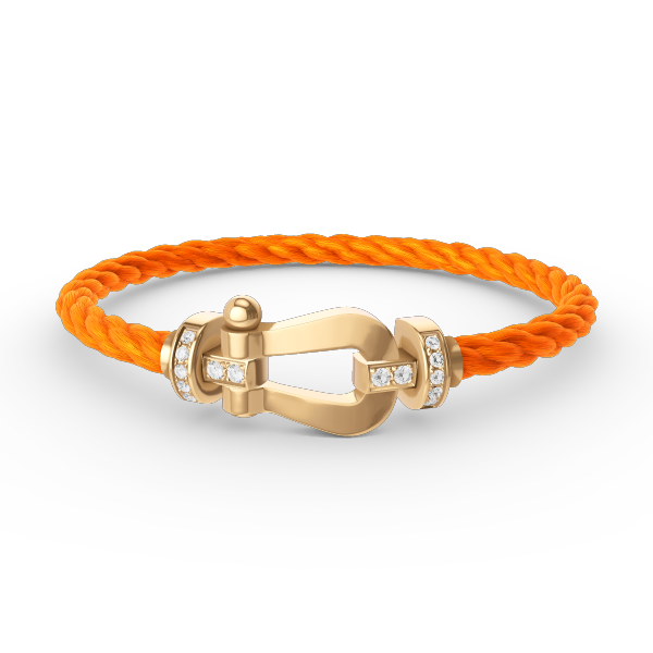 ??MIRA?¡¥FORCE LARGE HORSESHOE HALF DIAMOND BRACELET GOLD