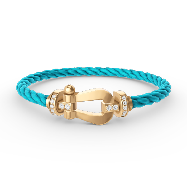 ??MIRA?¡¥FORCE LARGE HORSESHOE HALF DIAMOND BRACELET GOLD