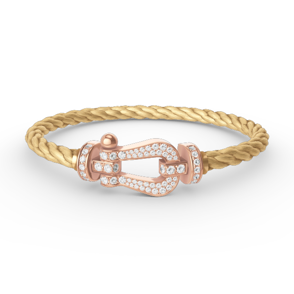 ??MIRA?¡¥FORCE LARGE HORSESHOE FULL DIAMOND BRACELET ROSE GOLD