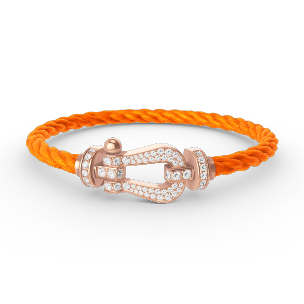 ??MIRA?¡¥FORCE LARGE HORSESHOE FULL DIAMOND BRACELET ROSE GOLD