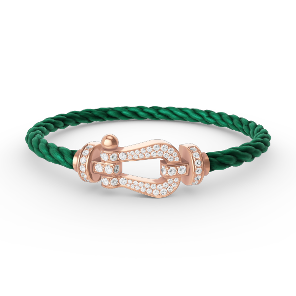 ??MIRA?¡¥FORCE LARGE HORSESHOE FULL DIAMOND BRACELET ROSE GOLD