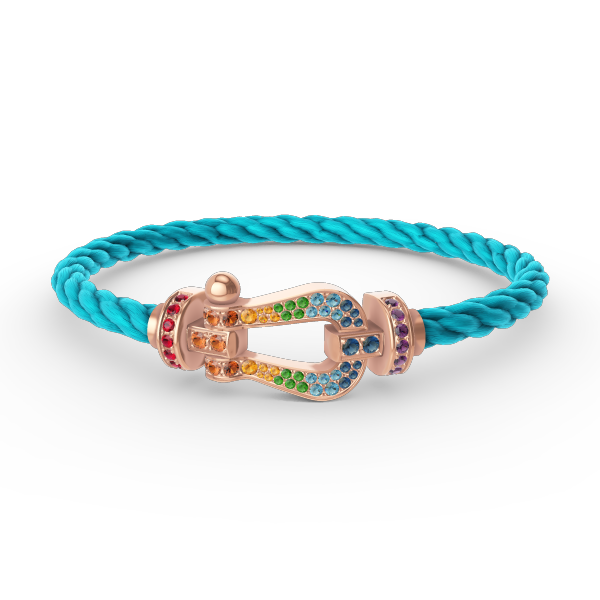 ??MIRA?¡¥FORCE LARGE HORSESHOE  COLORED DIAMOND BRACELET ROSE GOLD