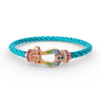 ??MIRA?¡¥FORCE LARGE HORSESHOE  COLORED DIAMOND BRACELET ROSE GOLD
