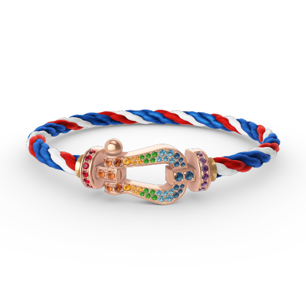 ??MIRA?¡¥FORCE LARGE HORSESHOE  COLORED DIAMOND BRACELET ROSE GOLD