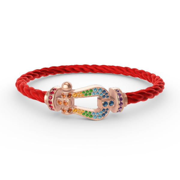 ??MIRA?¡¥FORCE LARGE HORSESHOE  COLORED DIAMOND BRACELET ROSE GOLD