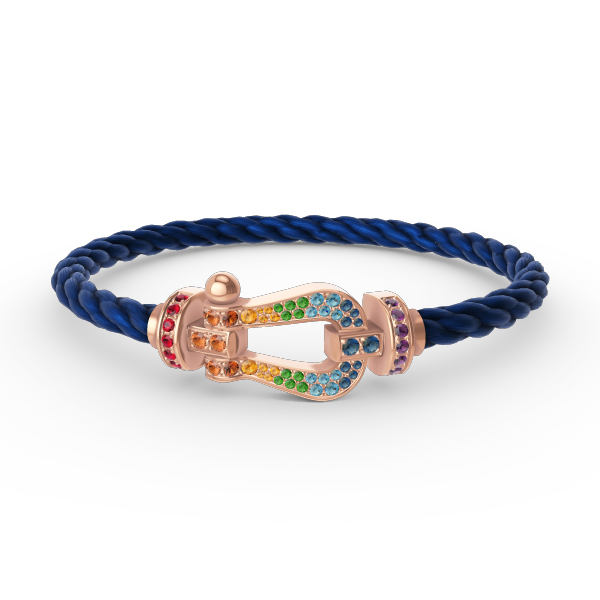 ??MIRA?¡¥FORCE LARGE HORSESHOE  COLORED DIAMOND BRACELET ROSE GOLD