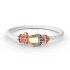 ??MIRA?¡¥FORCE LARGE HORSESHOE  COLORED DIAMOND BRACELET ROSE GOLD