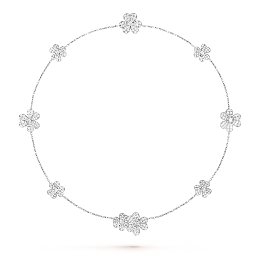 ??MIRA?¡¥FRIVOLE SILVER 9 FLOWERS NECKLACE